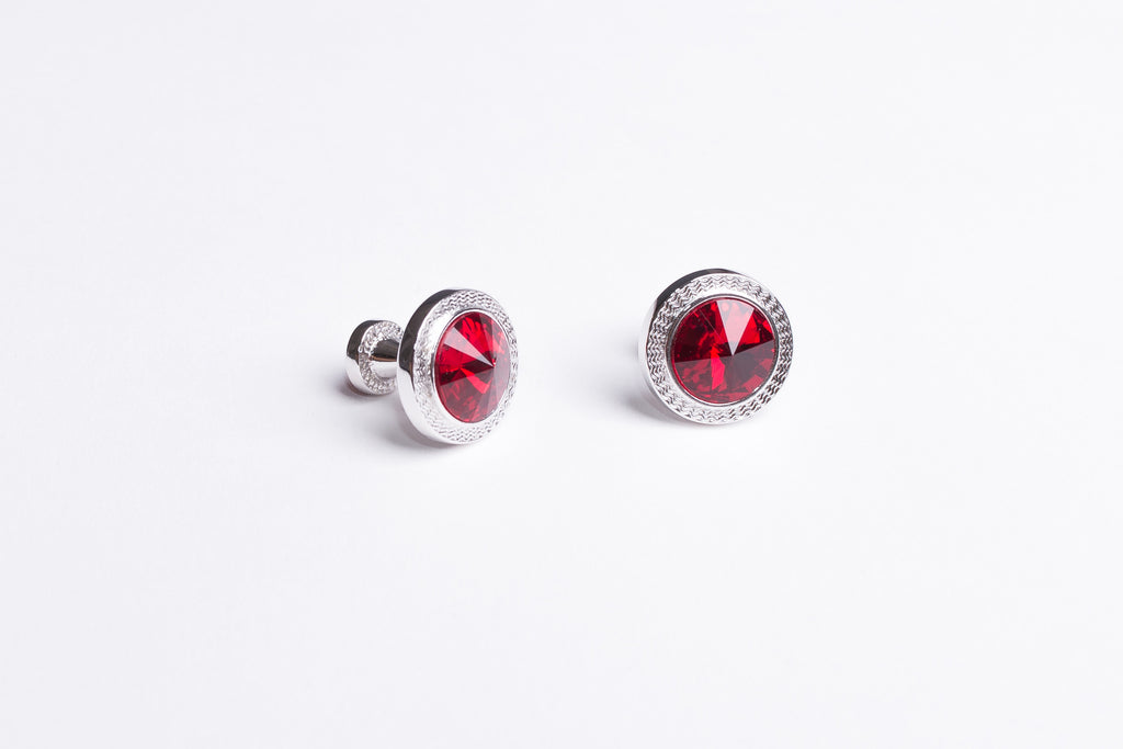 Fire Opal Round Cufflinks