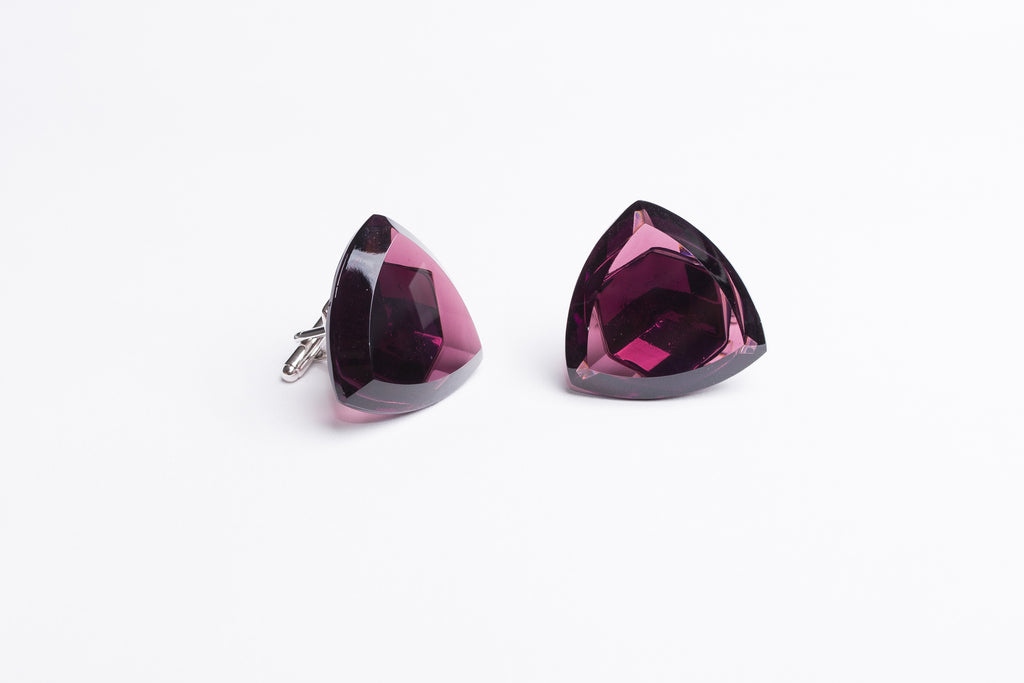 Purple Charoite Triangle Cufflinks